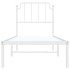 Estructura cama sin colchón con cabecero metal blanco 75x190