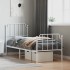 Estructura cama sin colchón con estribo metal blanco 80x200