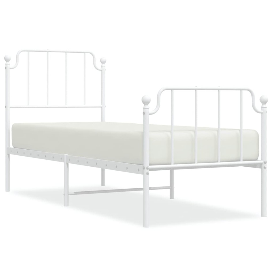 Estructura cama sin colchón con estribo metal blanco 80x200