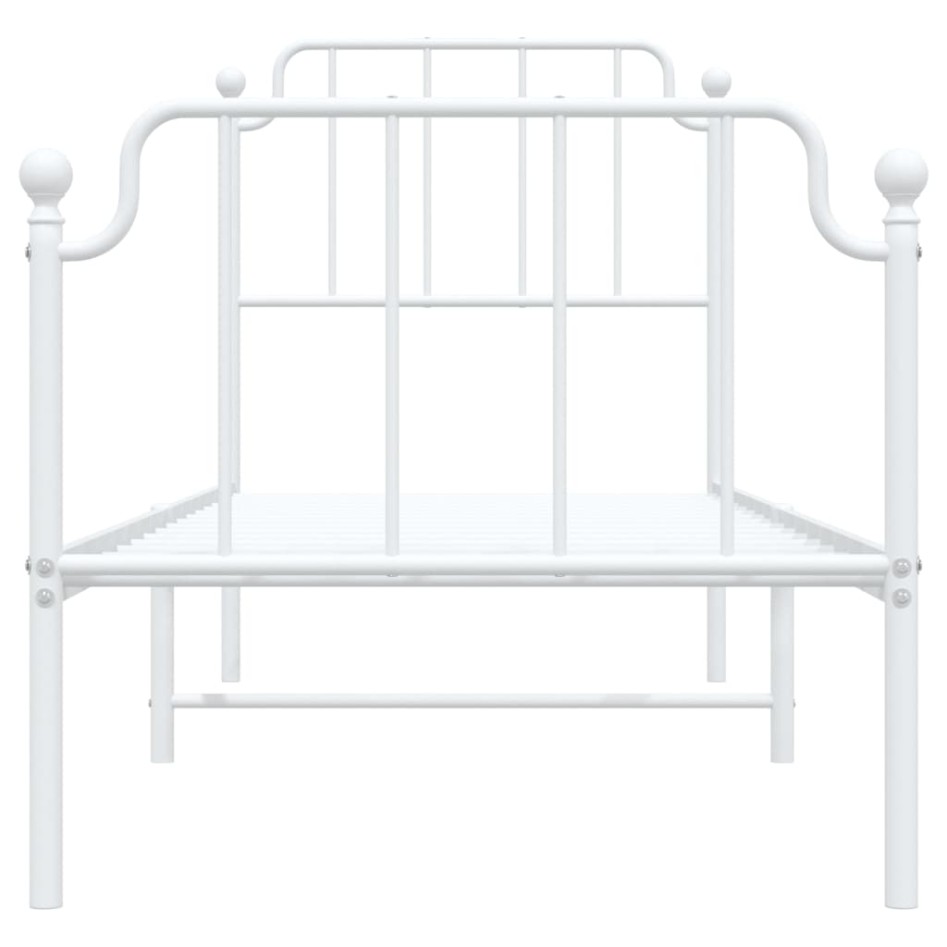 Estructura cama sin colchón con estribo metal blanco 80x200