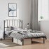 Estructura cama sin colchón con cabecero metal negro 100x200