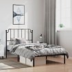 Estructura cama sin colchón con cabecero metal negro 100x200 cm