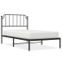 Estructura cama sin colchón con cabecero metal negro 100x200