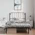 Estructura cama sin colchón con cabecero metal negro 100x200