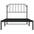 Estructura cama sin colchón con cabecero metal negro 100x200