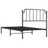 Estructura cama sin colchón con cabecero metal negro 100x200