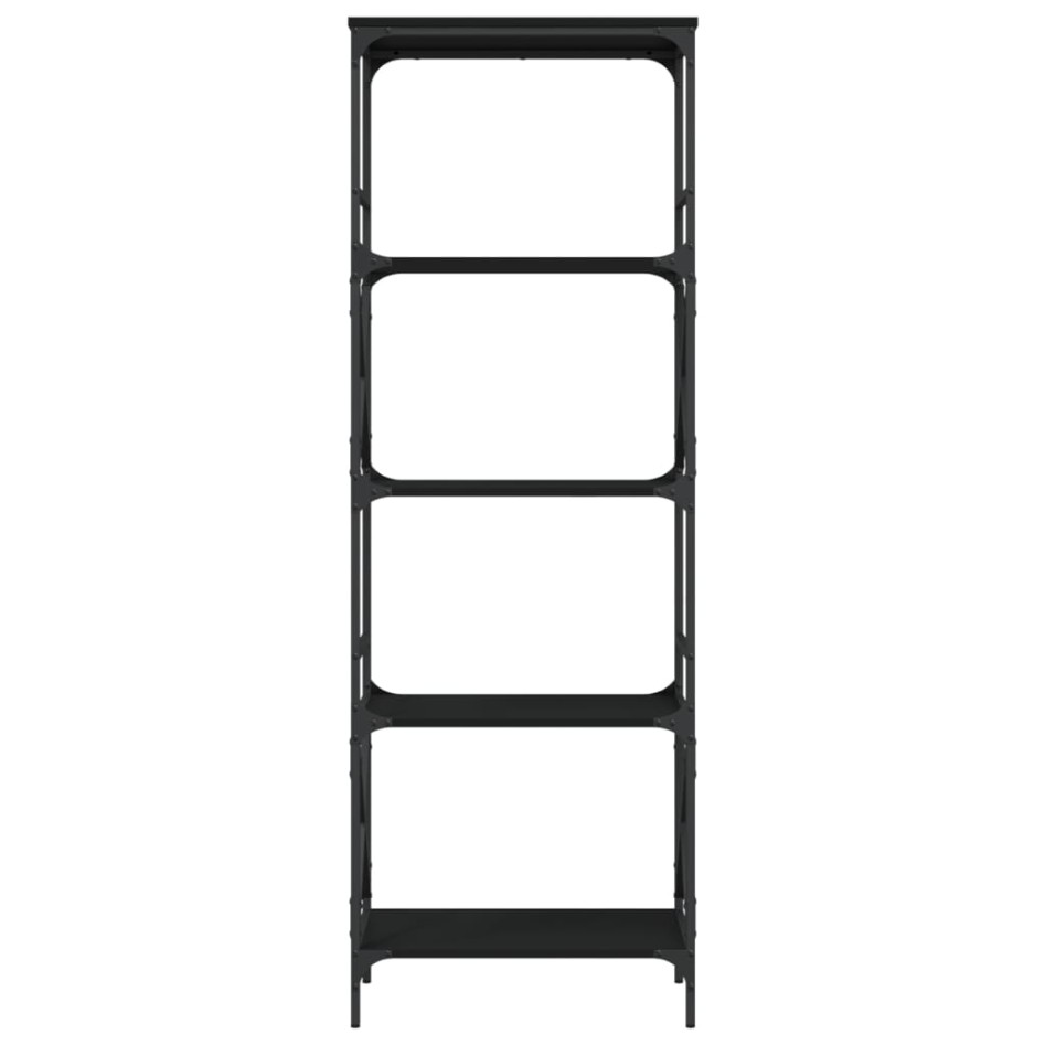 Librería de 5 estantes madera ingeniería negro 59x35x171