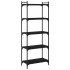 Librería de 5 estantes madera de ingeniería negro 60x30x154