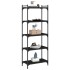 Librería de 5 estantes madera de ingeniería negro 60x30x154