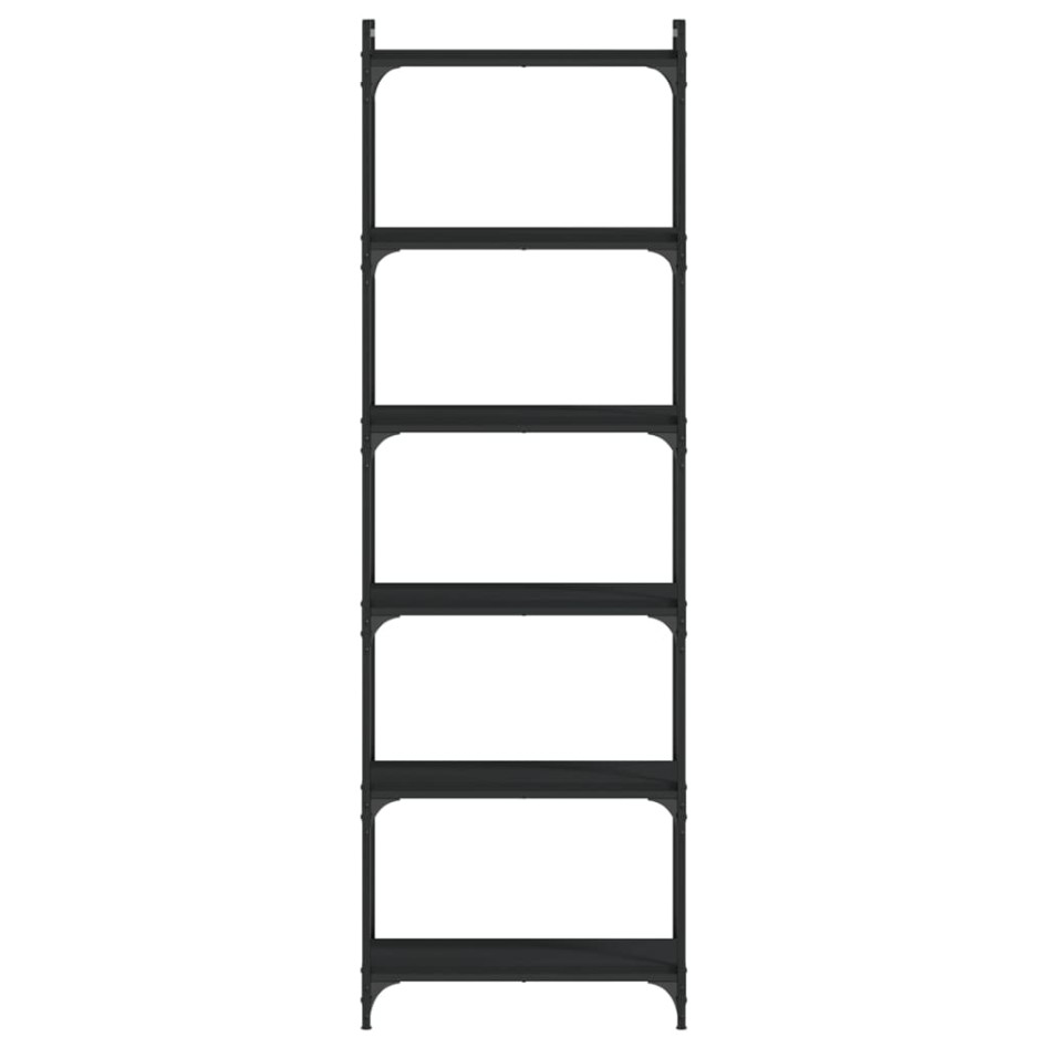 Librería de 6 estantes madera de ingeniería negro 60x30x188
