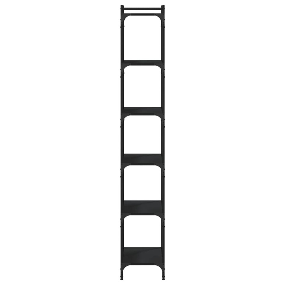 Librería de 6 estantes madera de ingeniería negro 60x30x188