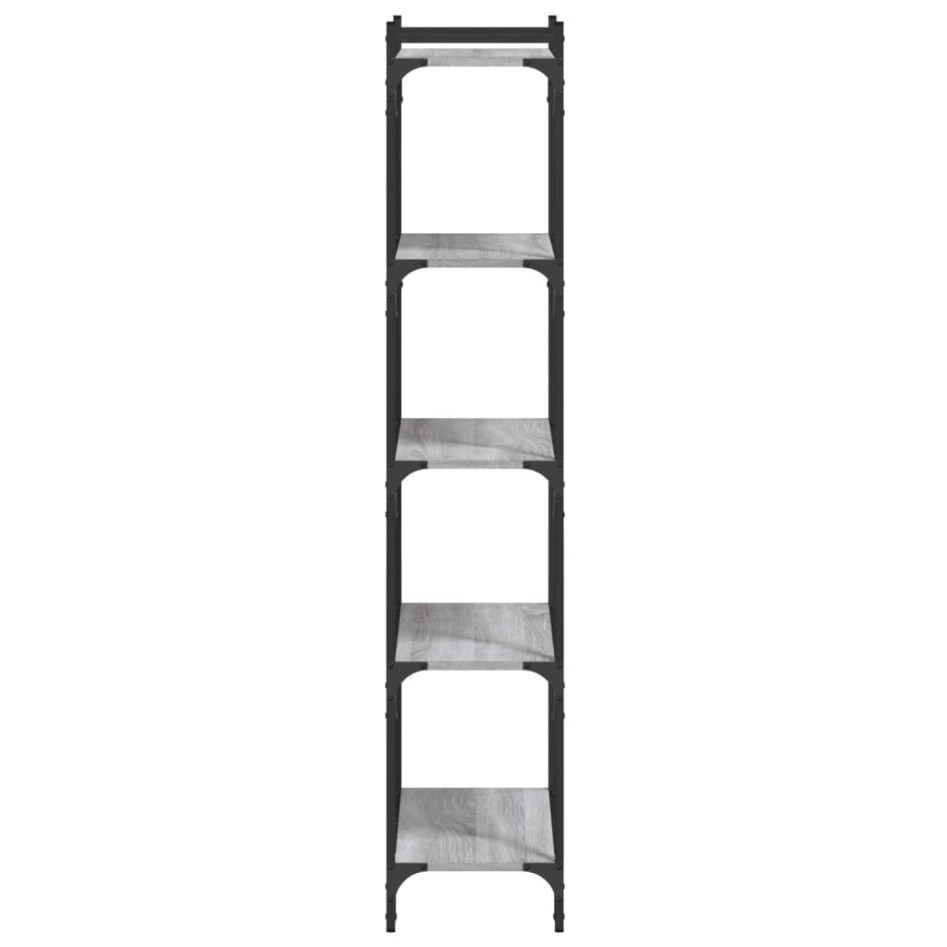 Librería 5 estantes madera ingeniería gris Sonoma 60x30x154