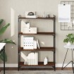 Librería 4 estantes madera ingeniería roble marrón 80x30x120 cm