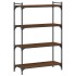 Librería 4 estantes madera ingeniería roble marrón 80x30x120