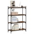 Librería 4 estantes madera ingeniería roble marrón 80x30x120