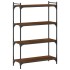 Librería 4 estantes madera ingeniería roble marrón 80x30x120