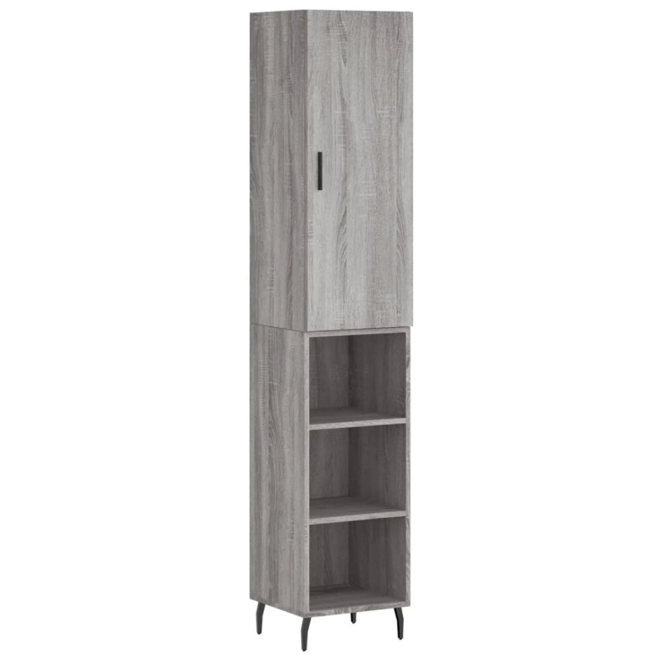 Aparador alto madera contrachapada gris Sonoma 34,5x34x180