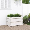 Jardinera de madera maciza de pino blanca 90x50x50 cm
