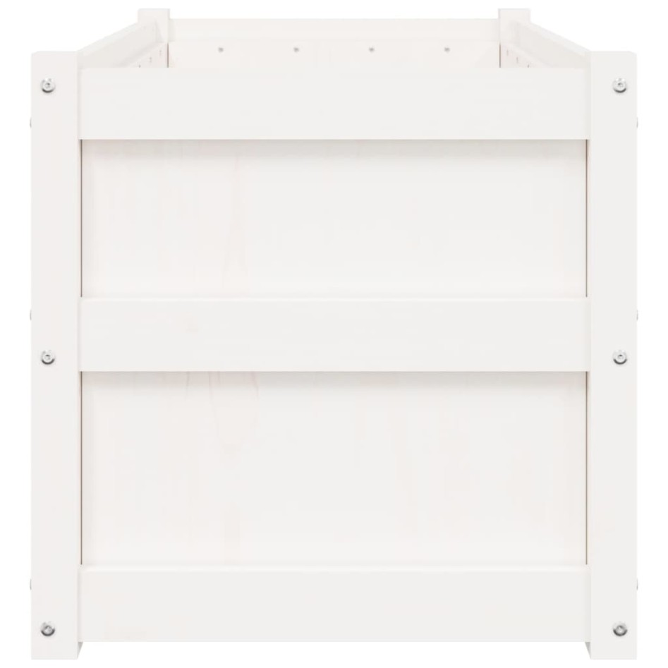 Jardinera de madera maciza de pino blanca 90x50x50