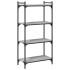 Librería 4 estantes madera ingeniería gris Sonoma 60x30x120
