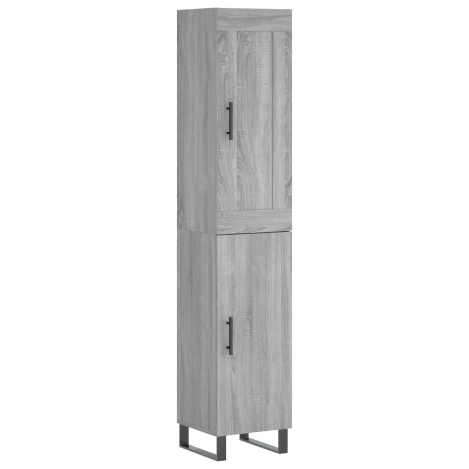 Aparador alto madera contrachapada gris Sonoma 34,5x34x180