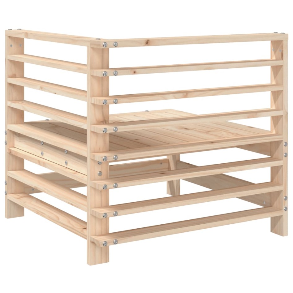 Sofá de esquina de jardín madera maciza de