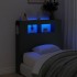 Cabecero con LED madera de ingeniería negro 100x18,5x103,5