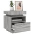Mesita de noche con luces LED gris Sonoma 40x39x48,5