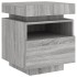 Mesita de noche con luces LED gris Sonoma 40x39x48,5