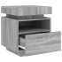 Mesita de noche con luces LED gris Sonoma 40x39x48,5