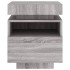 Mesita de noche con luces LED gris Sonoma 40x39x48,5