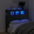 Cabecero con LED madera de ingeniería negro 120x18,5x103,5
