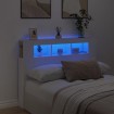 Cabecero con LED madera de ingeniería blanco 140x18,5x103,5 cm