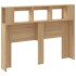 Cabecero LED madera ingeniería roble Sonoma 140x18,5x103,5