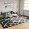 Alfombra lavable antideslizante negro y blanco 190x300 cm