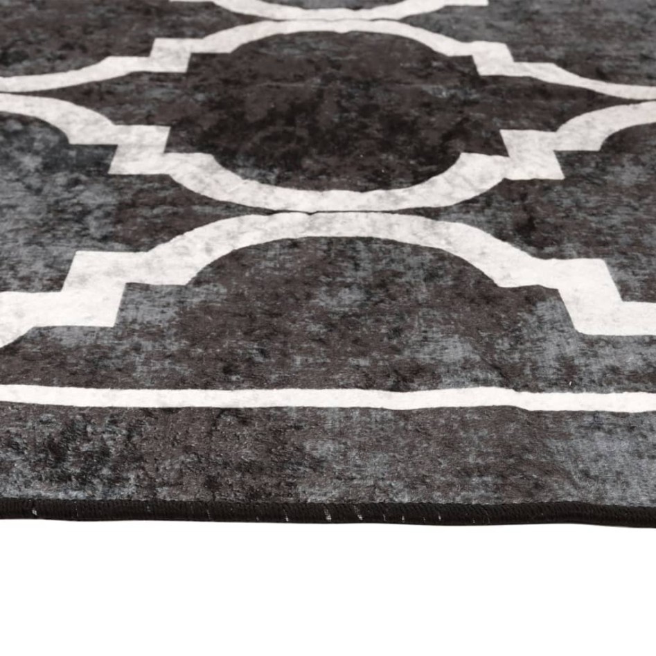 Alfombra lavable antideslizante negro y blanco 190x300