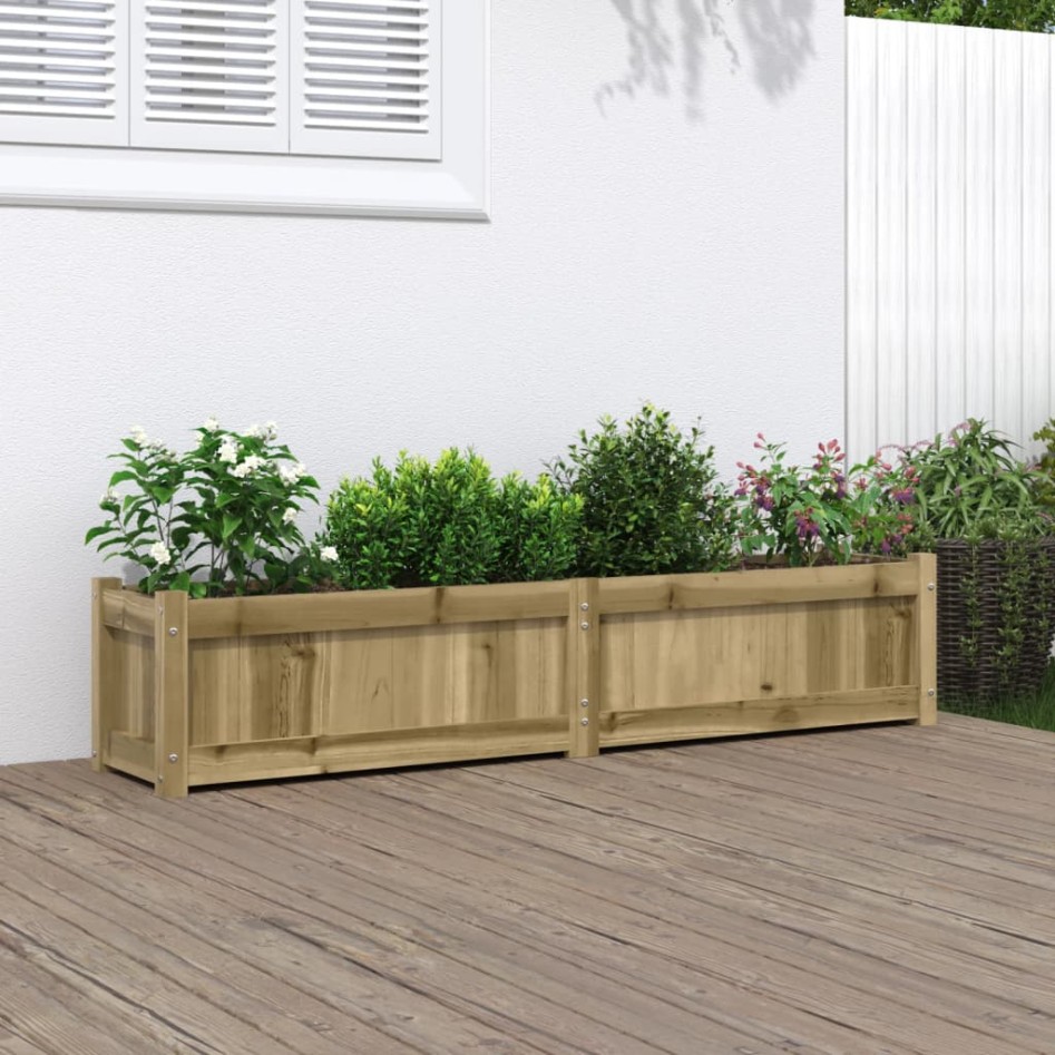 Jardinera de madera de pino impregnada 150x31x31