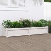 Jardinera de madera maciza de pino blanca 180x31x31 cm