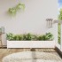 Jardinera de madera maciza de pino blanca 180x31x31
