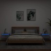 Mesitas de noche de pared con luces LED 2 uds gris hormigón
