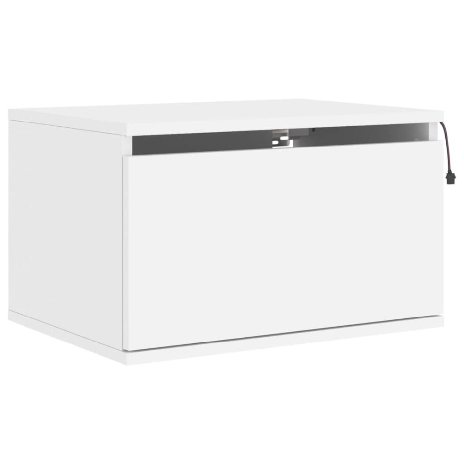 Mesitas de noche de pared con luces LED 2 unidades