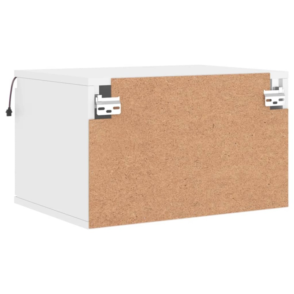 Mesitas de noche de pared con luces LED 2 unidades