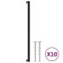 Tiradores para armarios 10 uds acero inoxidable negro 480