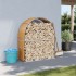 Leñero de acero galvanizado marrón claro 120x45x140