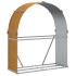 Leñero de acero galvanizado marrón claro 120x45x140