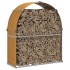 Leñero de acero galvanizado marrón claro 120x45x140