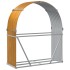 Leñero de acero galvanizado marrón claro 120x45x140