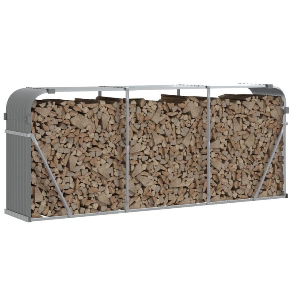 Leñero de acero galvanizado gris claro 234x45x100