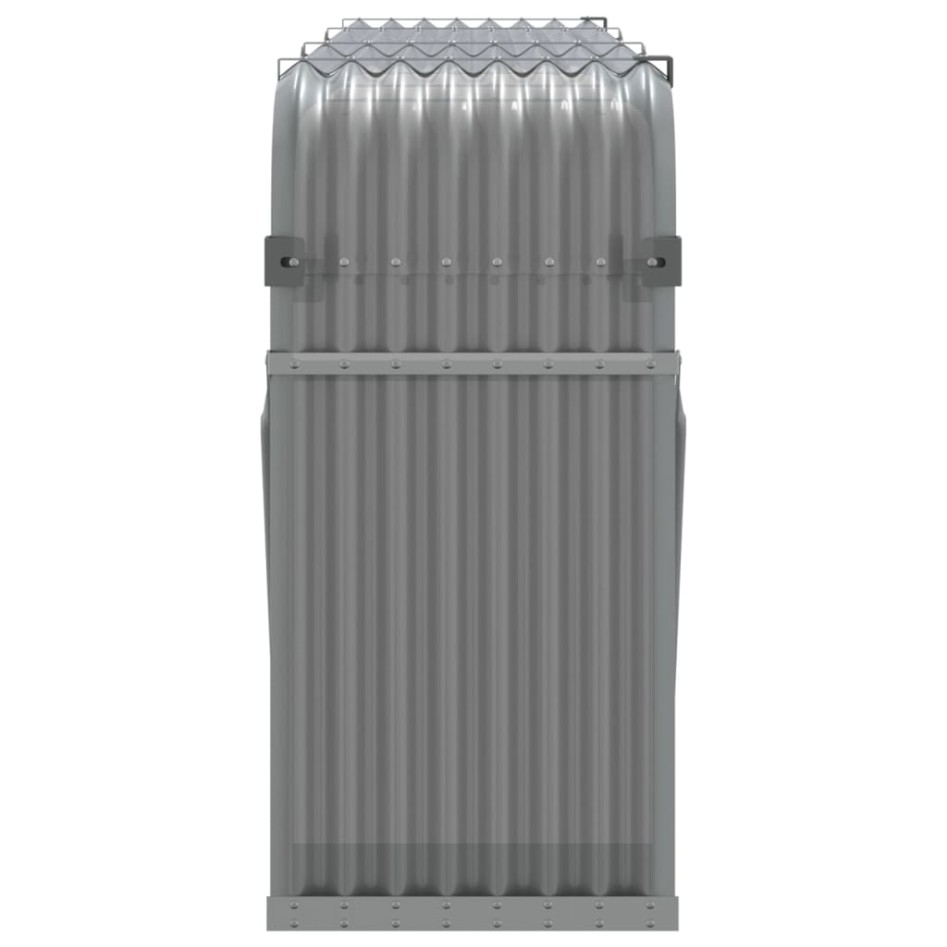 Leñero de acero galvanizado gris claro 234x45x100