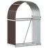 Leñero de acero galvanizado marrón 80x45x120